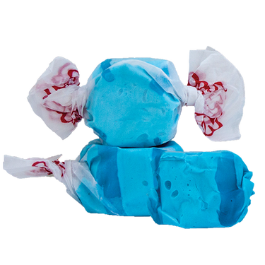 Blue Raspberry Taffy by Taffy Town – bright blue salt water taffy candy with a bold, fruity flavor that captures the sweet-tart zing of classic blue raspberry.